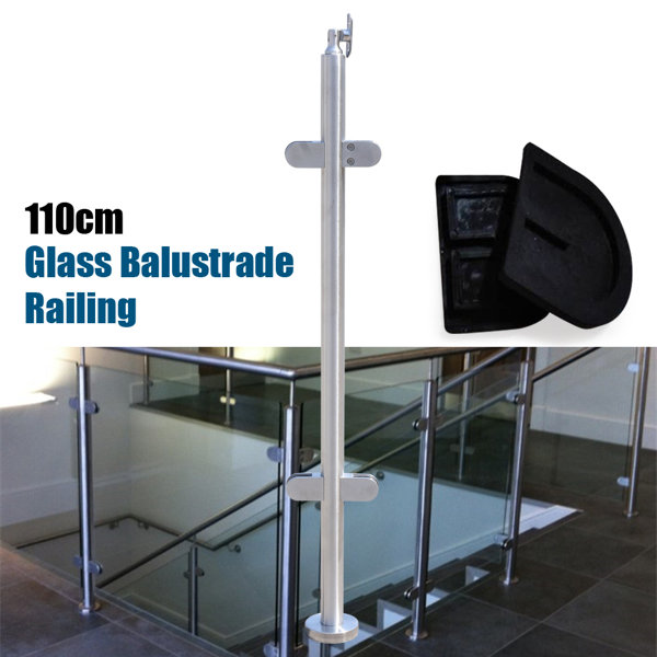 JOYDING 43.3" H Railing Post Stainless Steel Swimming Pool Guardrail